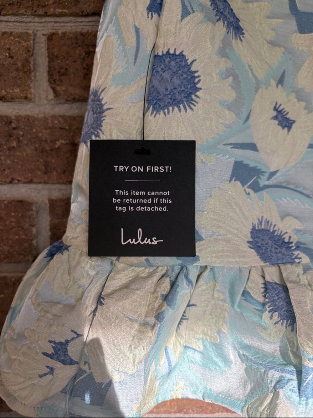 Lulu's Light Blue & Cream Sunflower Ruffle Mini Skirt - Picture 2 of 4